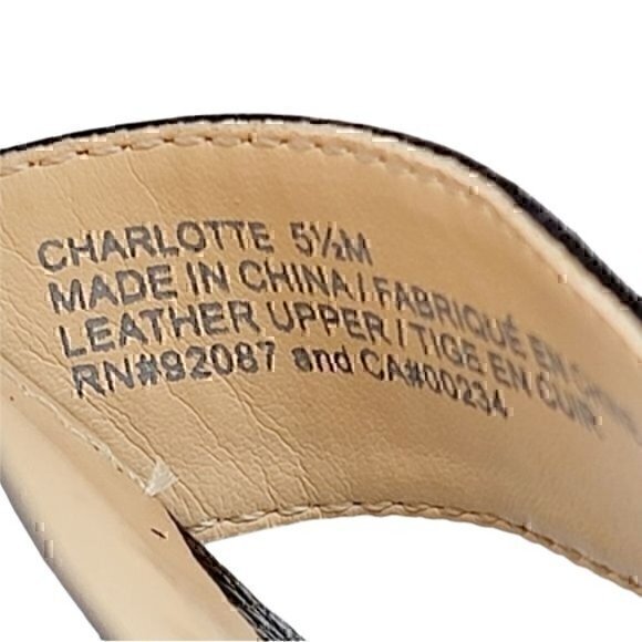 Saks Black Leather Heels 5.5 - Picture 6 of 9